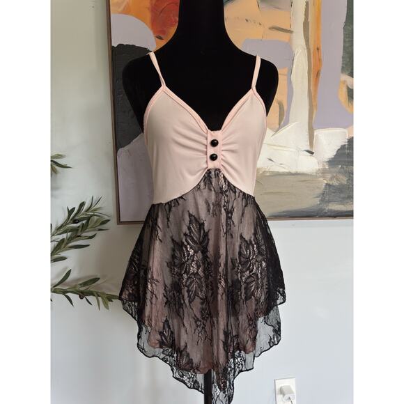 Dressfo Asymmetrical Laced Pink Camisole Size Small Fairy Grunge Babydoll - Picture 1 of 6